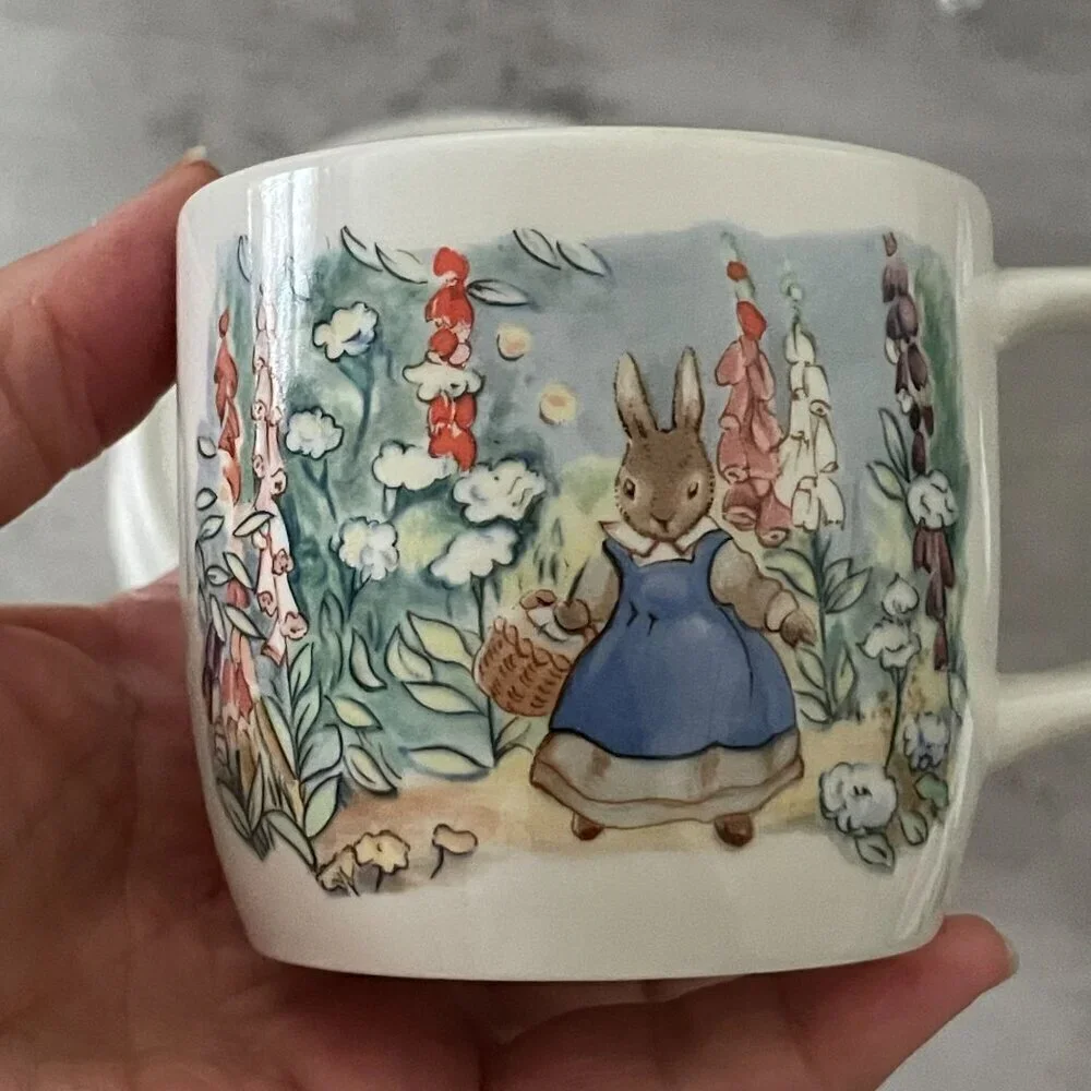 Adams1985 Children's Little Grey Rabbit & Friends Ironstone Porringer Mug Set